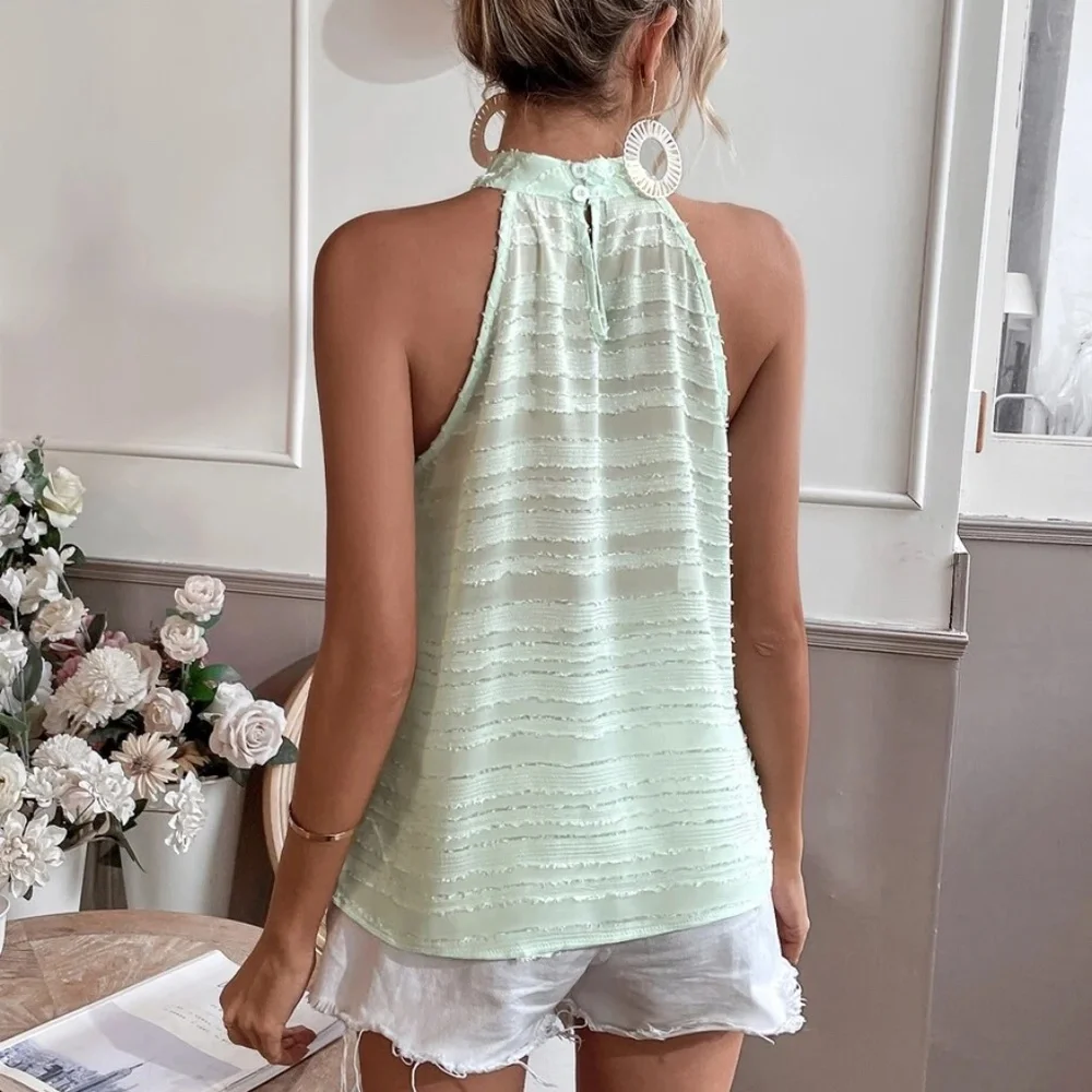 Boho Textured Minimalist Halter Top - Picture 11 of 13